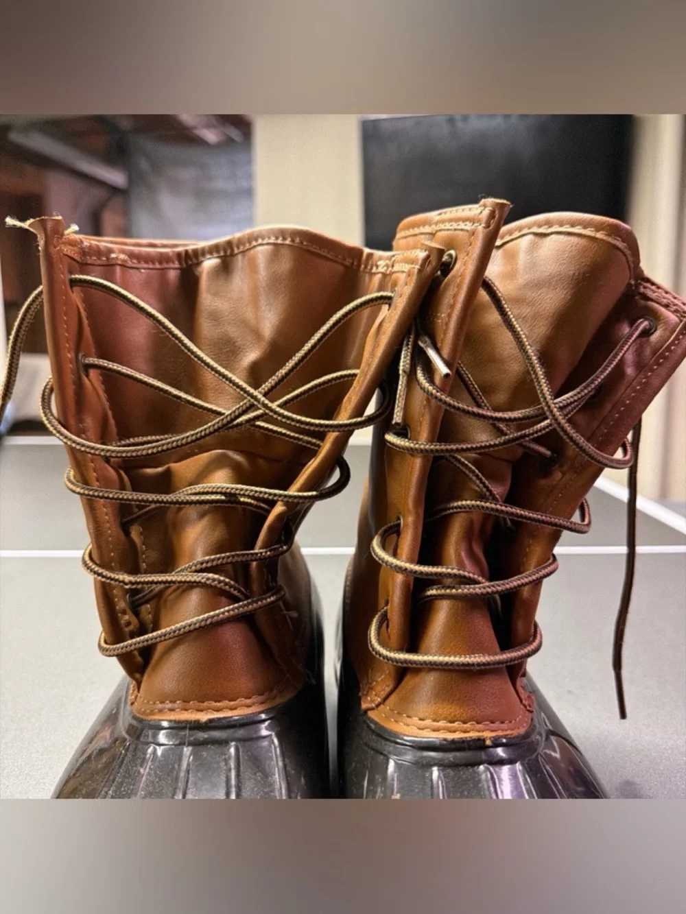 The Original Duck Boot Women Size 8.5 M Sporto Arianna Brown Tan Rain Snow Boots